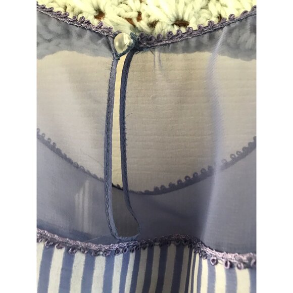 Vtg Lord & Taylor Blue And White  Stripe Dress With Belt Bows Imprinted On Base - Picture 7 of 8